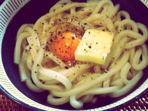 P S亭 5分で 釜玉バターうどん レシピ 作り方 By ピメリ 楽天レシピ